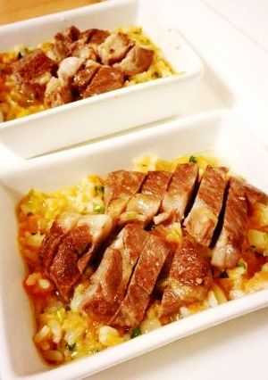 犬ごはん お誕生日限定贅沢ラムステーキ丼-レシピのメイン写真