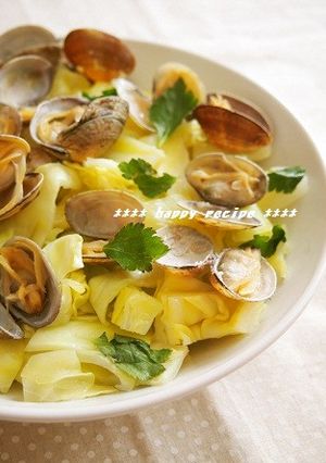 キャベツとあさりのフライパン蒸し-レシピのメイン写真