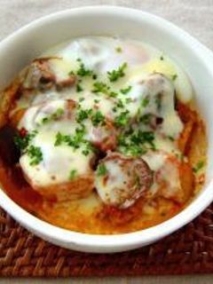 チキンのトマト煮込み@チーズ卵のっけ-レシピのメイン写真