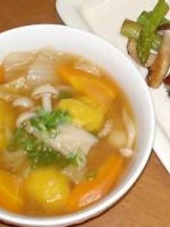 かぼちゃすいとんの味噌汁-レシピのメイン写真