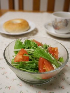 簡単☆水菜とトマトのサラダ-レシピのメイン写真