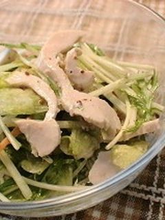*水菜と鶏ハムのサラダ*-レシピのメイン写真