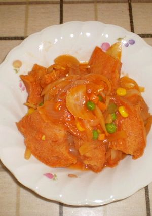 車ふのケチャップ煮-レシピのメイン写真