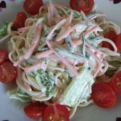 รูปของ 残ったパスタでサラスパ