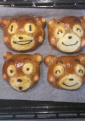 簡単ふわふわ！黒糖くまもんパン-レシピのメイン写真