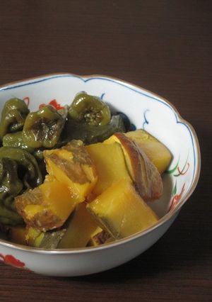 鹿ケ谷かぼちゃと万願寺とうがらしの煮物-レシピのメイン写真