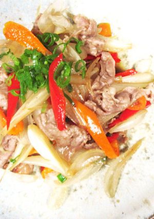 らっきょうと豚肉の炒め物-レシピのメイン写真