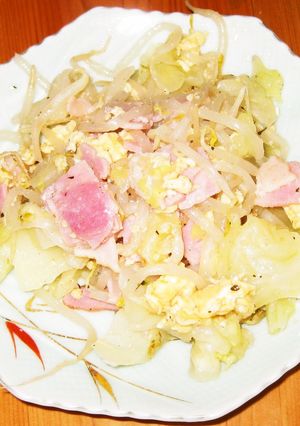 マヨで味付けベーコン＆卵＆キャベツ炒め。-レシピのメイン写真