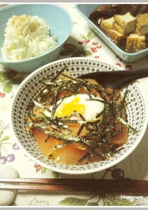味ぽん漬けまぐろと半熟卵の丼-レシピのメイン写真