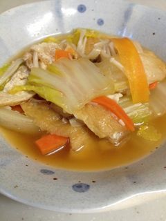 鍋に入れて煮るだけ!油あげと白菜の煮浸し-レシピのメイン写真
