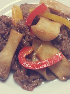 牛肉とえりんぎとパプリカ炒め-レシピのメイン写真