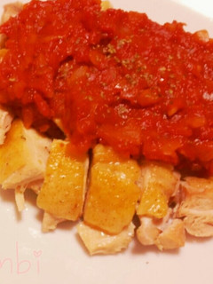 鶏もも肉のトマトガーリックソース-レシピのメイン写真
