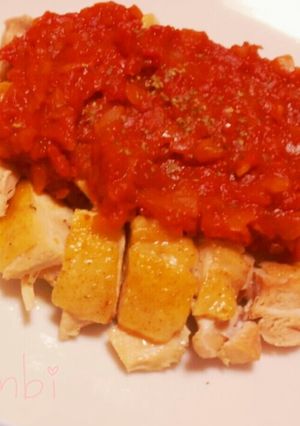 鶏もも肉のトマトガーリックソース-レシピのメイン写真