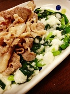 旨酢たれ豚コマの☆ニラとたたき長芋添え♪-レシピのメイン写真