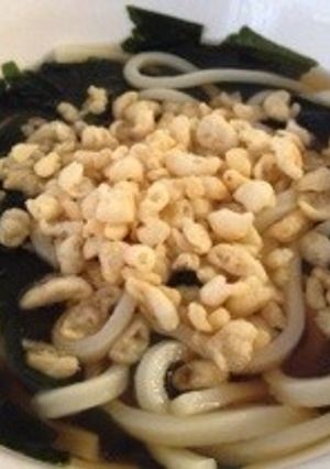 レンジ約5分de温たぬきわかめうどん♪-レシピのメイン写真