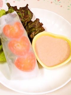 簡単♪蒸し鶏と野菜の生春巻き☆-レシピのメイン写真