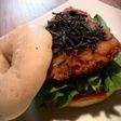 春菊と塩昆布で★和風ベーグルサンド★