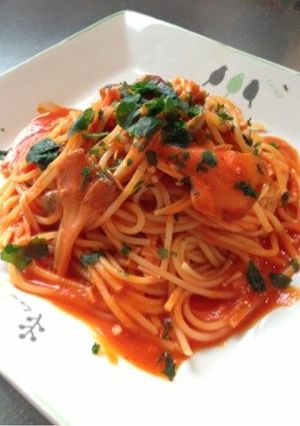 手軽に本格派♪ トマトジュースのパスタ-レシピのメイン写真