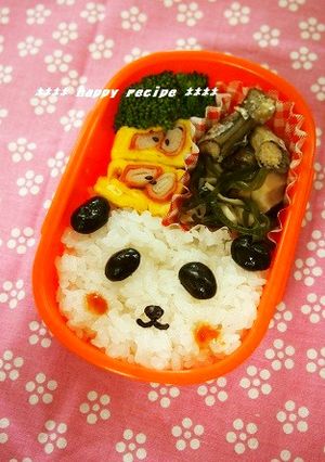 簡単キャラ弁✿黒豆でパンダさん-レシピのメイン写真