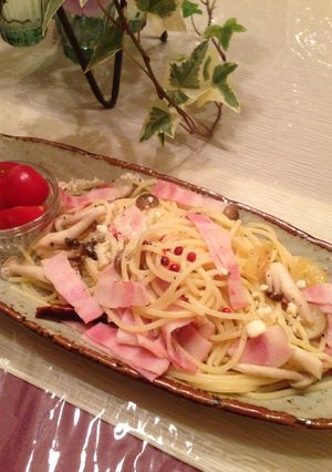 ベーコンとしめじのペペロンチーノ-レシピのメイン写真