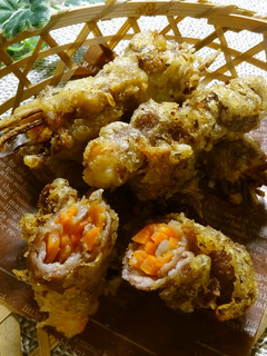 豚肉のごぼう&人参巻 天ぷら-レシピのメイン写真