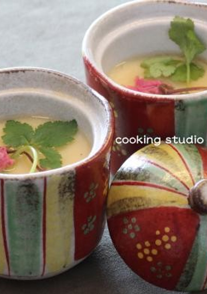 桜の花の茶碗蒸し ホタテ風味-レシピのメイン写真