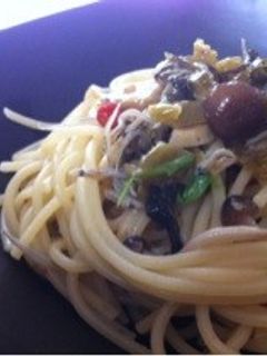 ランチに!高菜とジャコのピリ辛パスタ-レシピのメイン写真
