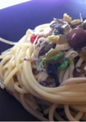 ランチに！高菜とジャコのピリ辛パスタ-レシピのメイン写真