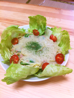 夏に合いそうな冷製パスタビシソワーズがけ-レシピのメイン写真