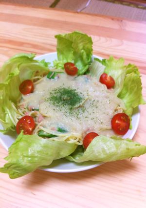 夏に合いそうな冷製パスタビシソワーズがけ-レシピのメイン写真
