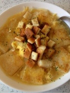 簡単朝ごはん☆パンと卵のオニオンスープ♡-レシピのメイン写真
