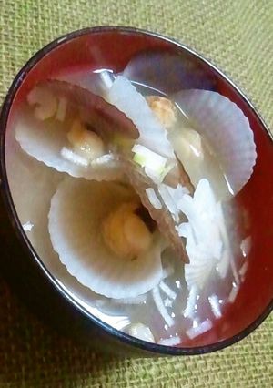 ホタテ稚貝の味噌汁-レシピのメイン写真