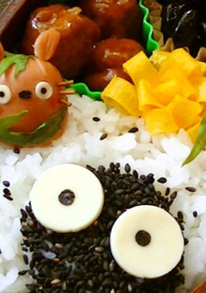 簡単キャラ弁：まっくろくろすけ-レシピのメイン写真