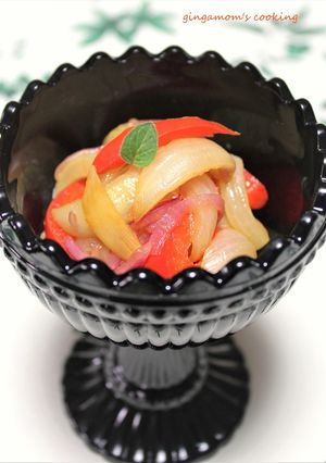 酢玉ねぎ＆炒めた玉ねぎ・パプリカの和え物-レシピのメイン写真