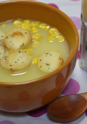 忙しい朝に☆こんがりお麩のコーンスープ-レシピのメイン写真