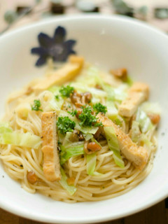 mなめこと油揚げの和風パスタ-レシピのメイン写真
