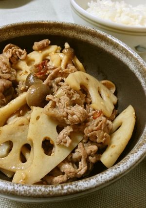 牛肉とれんこんの甘辛炒め-レシピのメイン写真