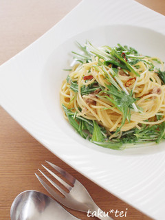 ツナと水菜のパスタ♪-レシピのメイン写真