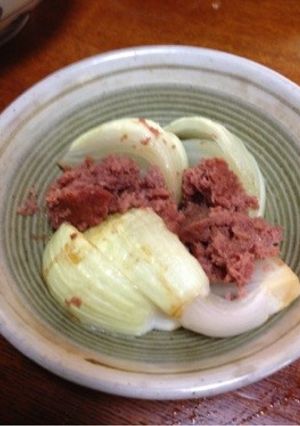 超簡単！コンビーフと玉ねぎのレンジ蒸し-レシピのメイン写真