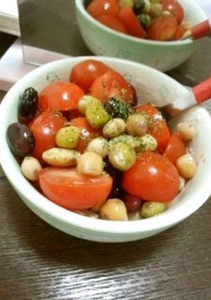 食物繊維たっぷり!お豆トマトサラダ-レシピのメイン写真