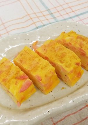 お花見弁当にお薦め!!　桜漬け入り卵焼き-レシピのメイン写真