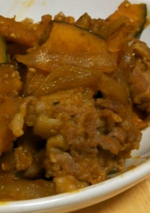 豚肉とかぼちゃの焼き肉のタレ炒め-レシピのメイン写真