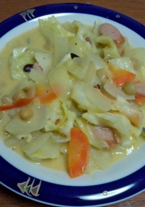 パスタソースで(^∇^)お野菜カルボ☆-レシピのメイン写真