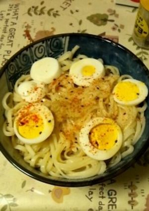 ３月１５日晩飯　【簡単ぶっかけうどん】-レシピのメイン写真