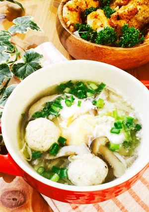 鶏ひき団子の 栄養満点スープ-レシピのメイン写真