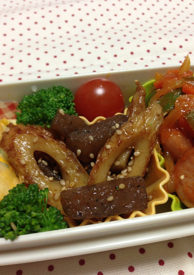 お弁当★ちくわとこんにゃくの胡麻炒め-レシピのメイン写真