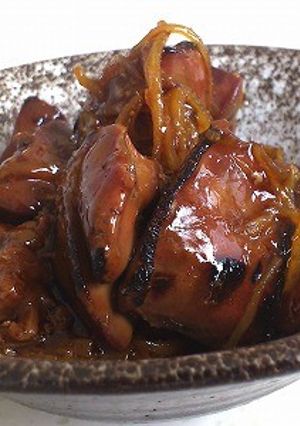 鶏肝の生姜煮　焼鳥レバー串と市販の割下で-レシピのメイン写真