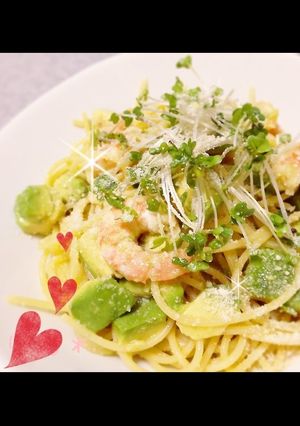 えびとアボカドの冷製わさびパスタ-レシピのメイン写真
