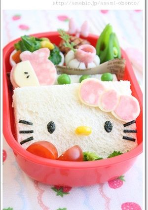 簡単キャラ弁＊キティのポケットサンド-レシピのメイン写真