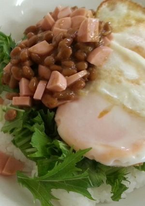 納豆と目玉焼きでカフェ風ランチ-レシピのメイン写真